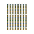 Bohemian Striped Velveteen Microfiber Blanket — Green & Gold Aztec Pattern