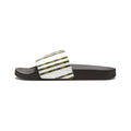 Slide Sandals — Striped Green Blue Marble Removable Strap Slides