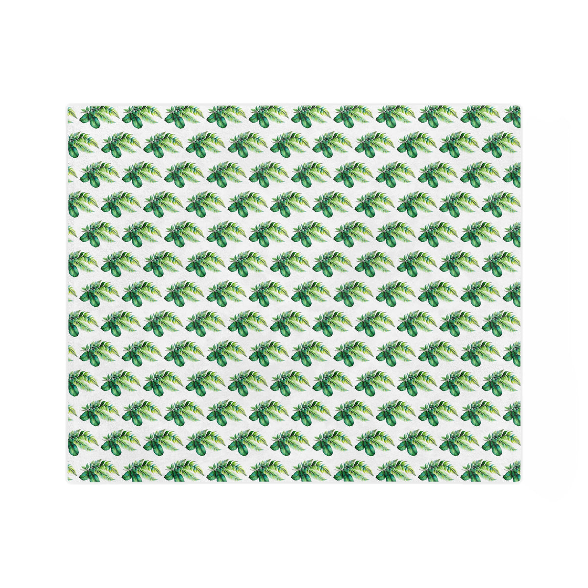 Tropical Palm Leaf Velveteen Microfiber Blanket – Lightweight Green Botanical Throw
