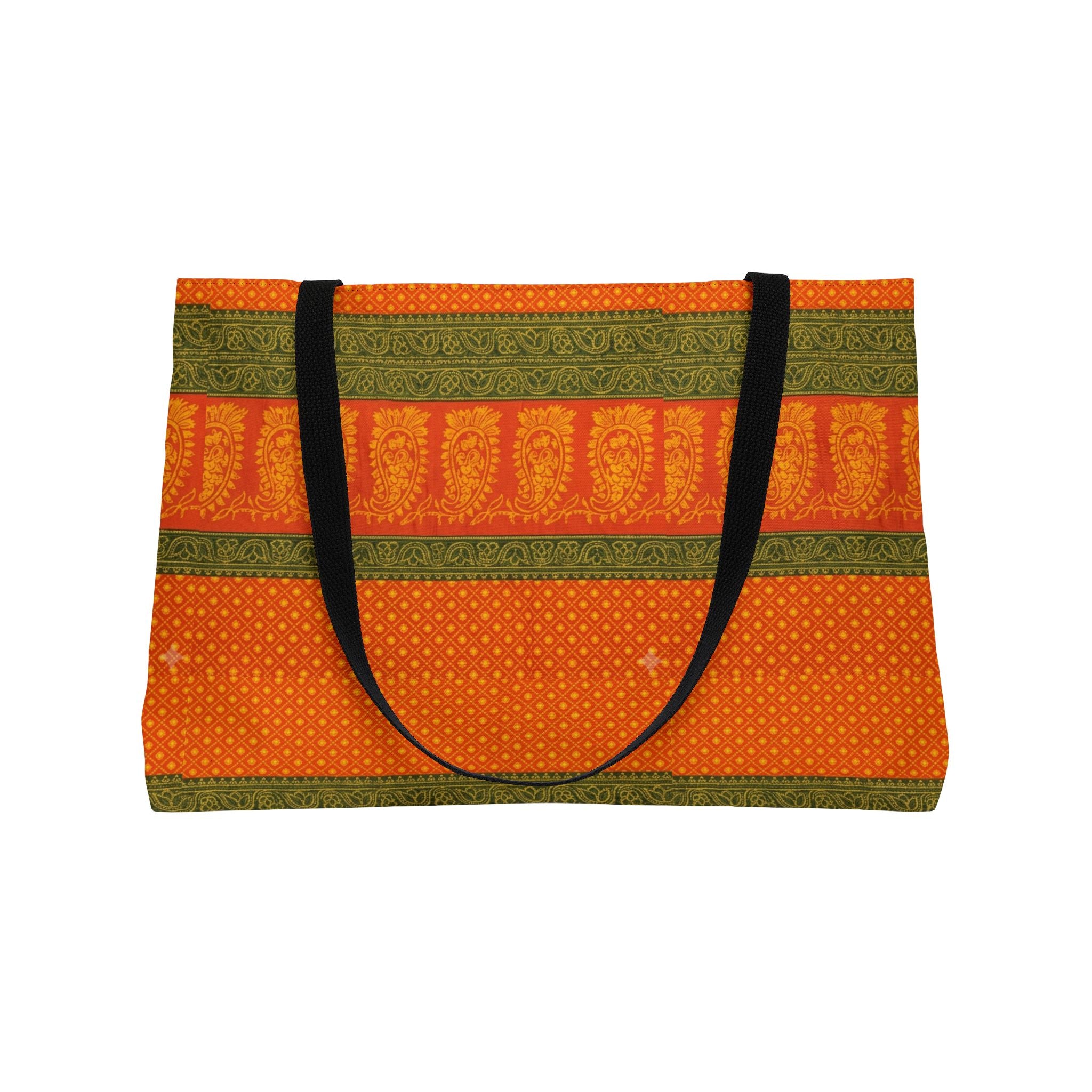 Orange Fall Stripe Weekender Tote — Pumpkin Patch Casual Beach Bag
