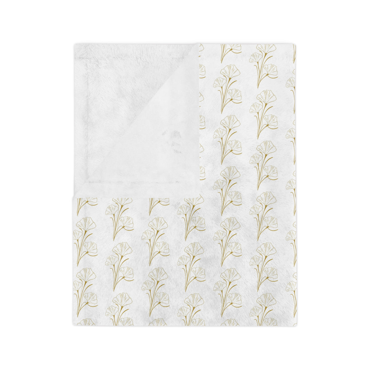 Botanical Gold Pattern Velveteen Microfiber Blanket