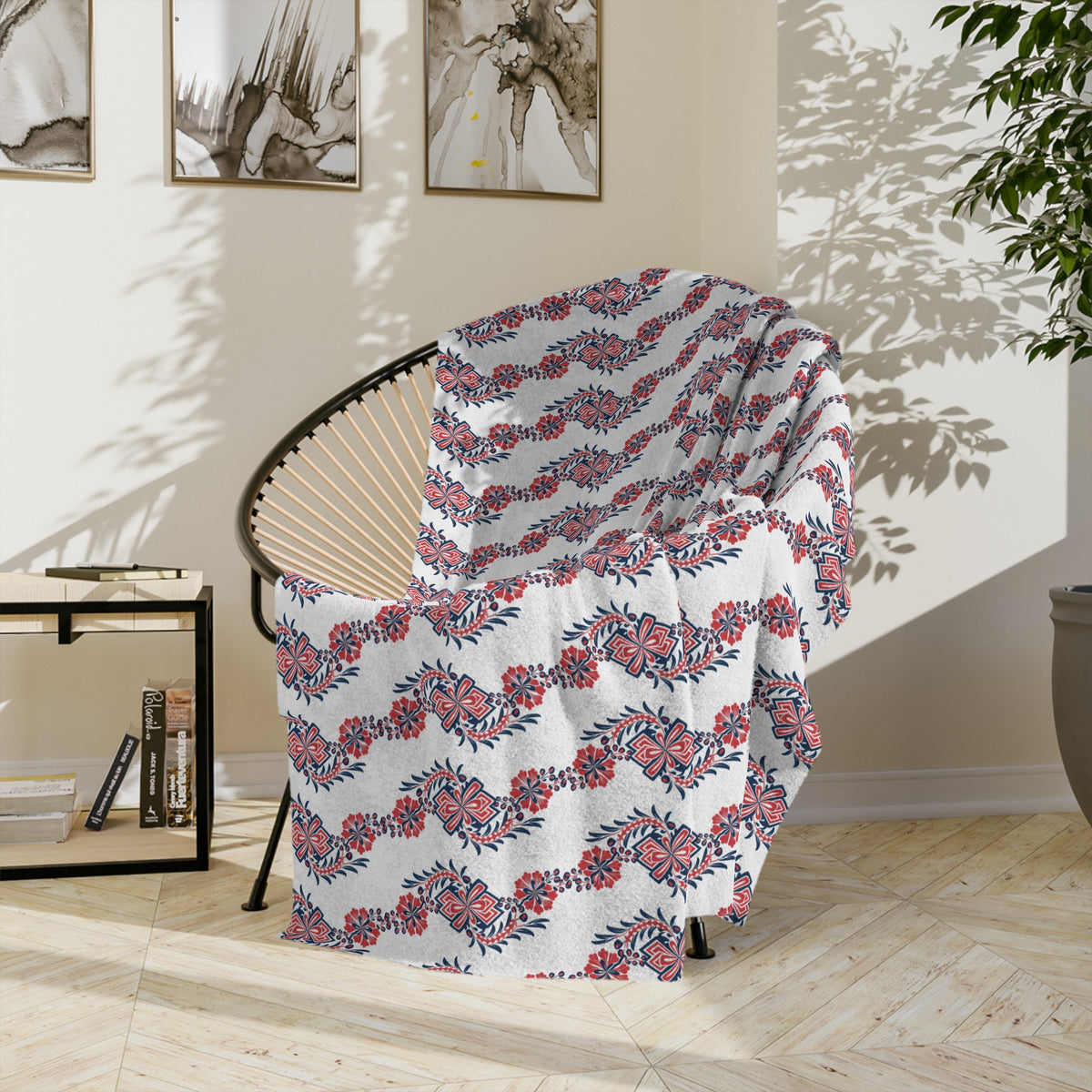 Floral Wave Velveteen Blanket
