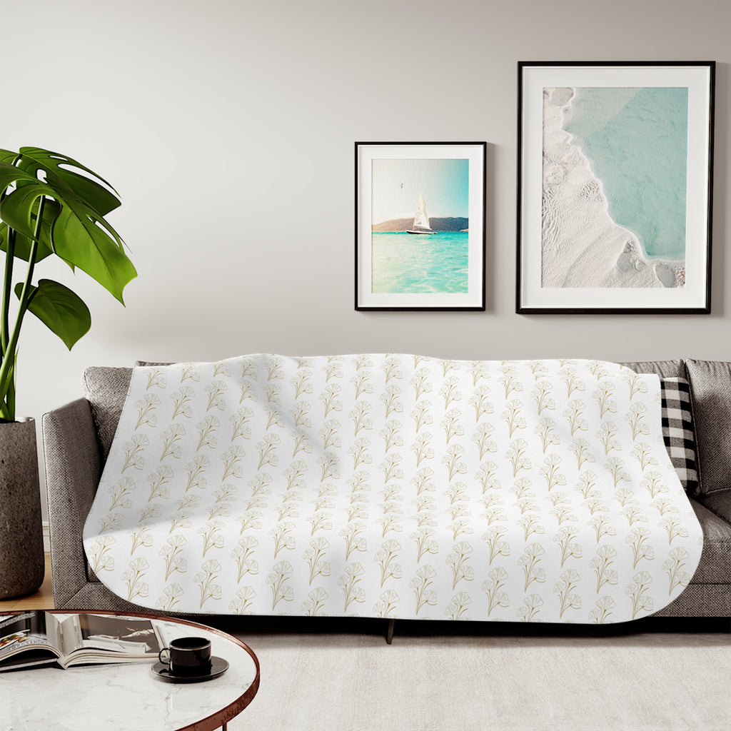 Beige Sherpa Blanket – Cozy Reversible Throw for Home, Neutral Textured Design
