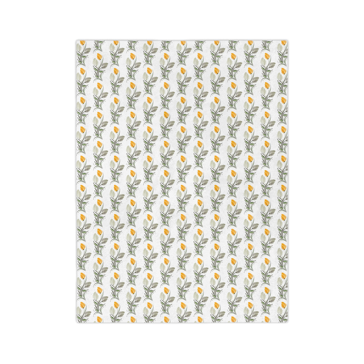 Floral Lemon Pattern Velveteen Throw Blanket