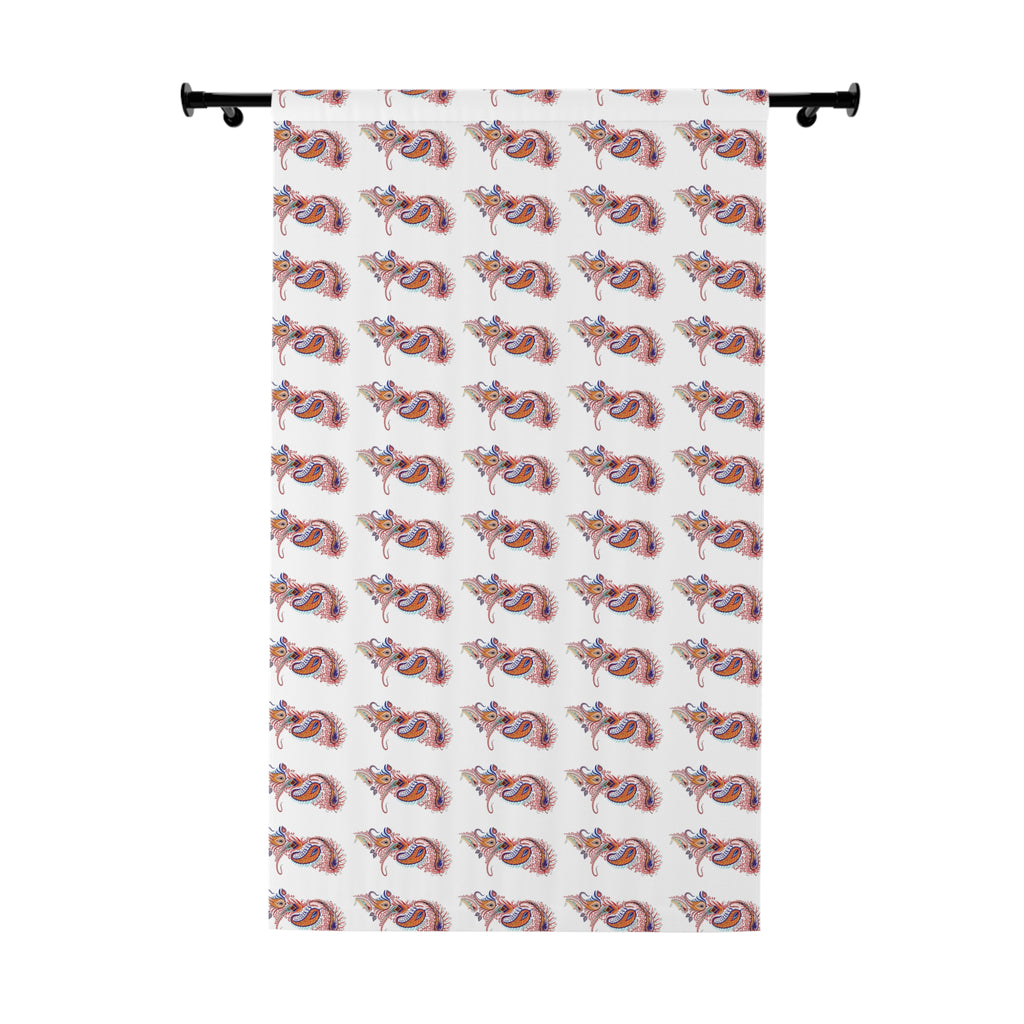 Fox Pattern Window Curtain — Whimsical Woodland Single Panel Drapery