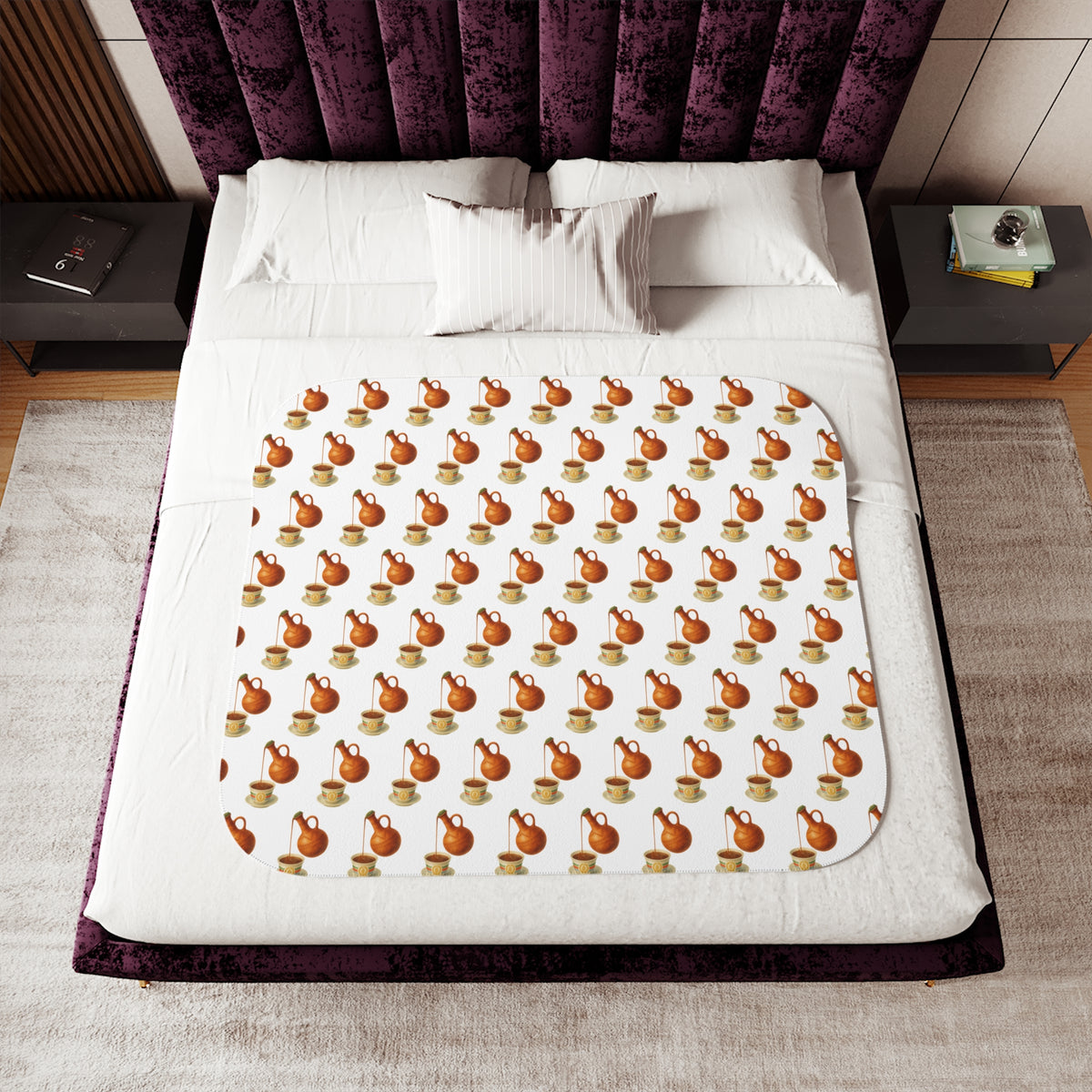 Sherpa Blanket — Cozy Autumn Pumpkin Pattern Throw for Fall & Thanksgiving