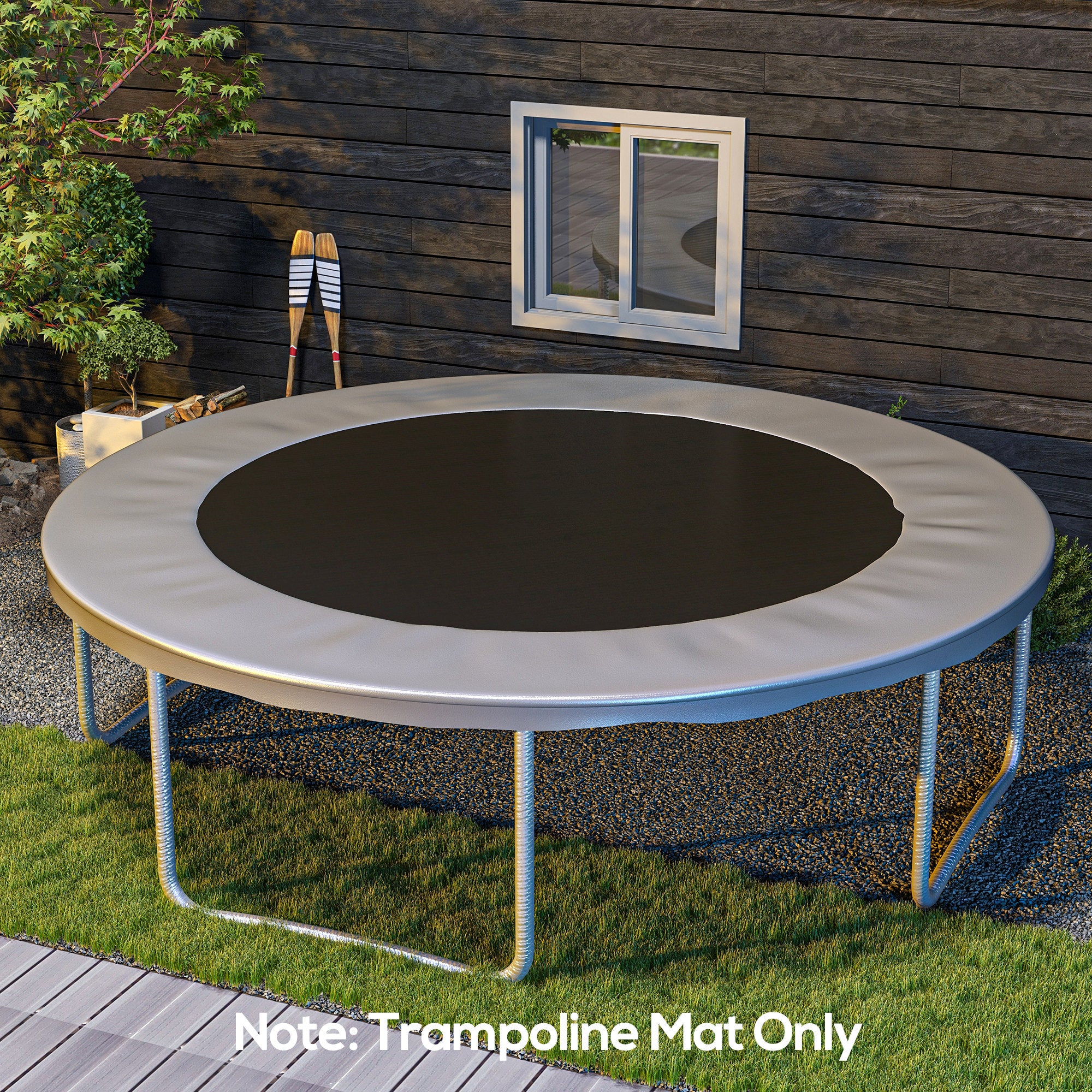 Soozier Trampoline Mat Replacement with Spring Pull Tool and 72 V-Hooks, Fits 12ft Trampoline, Using 5.5" Springs, Green