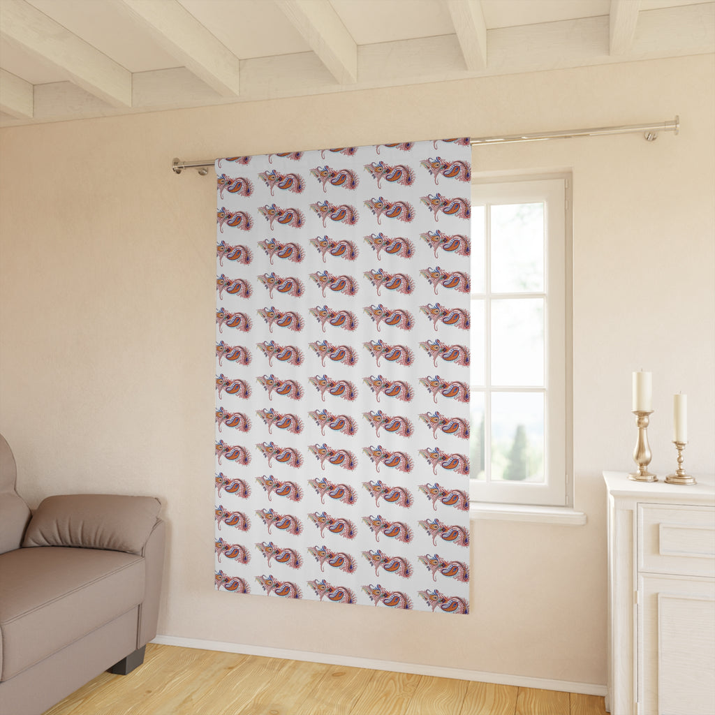 Fox Pattern Window Curtain — Whimsical Woodland Single Panel Drapery