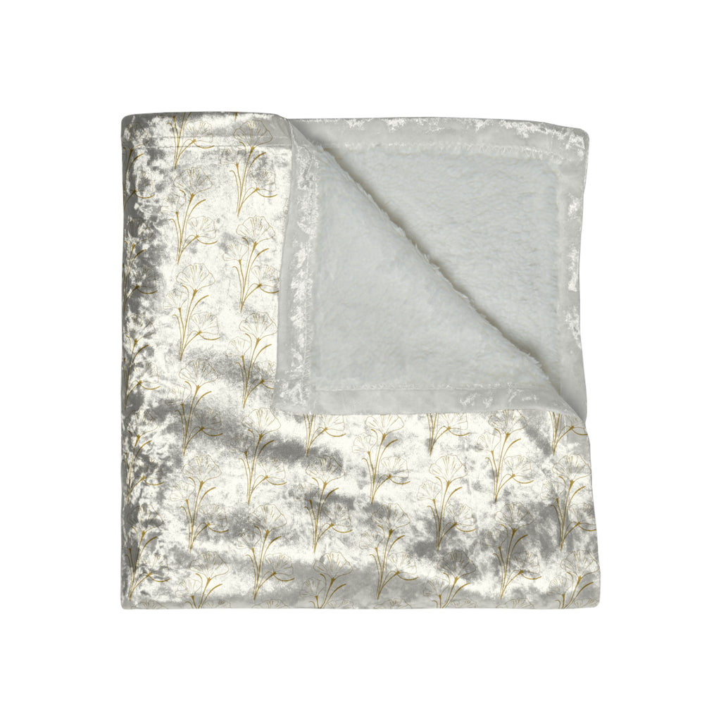 Crushed Velvet Throw Blanket — Luxe Silver Plush Decorative Blanket for Living Room & Bedroom