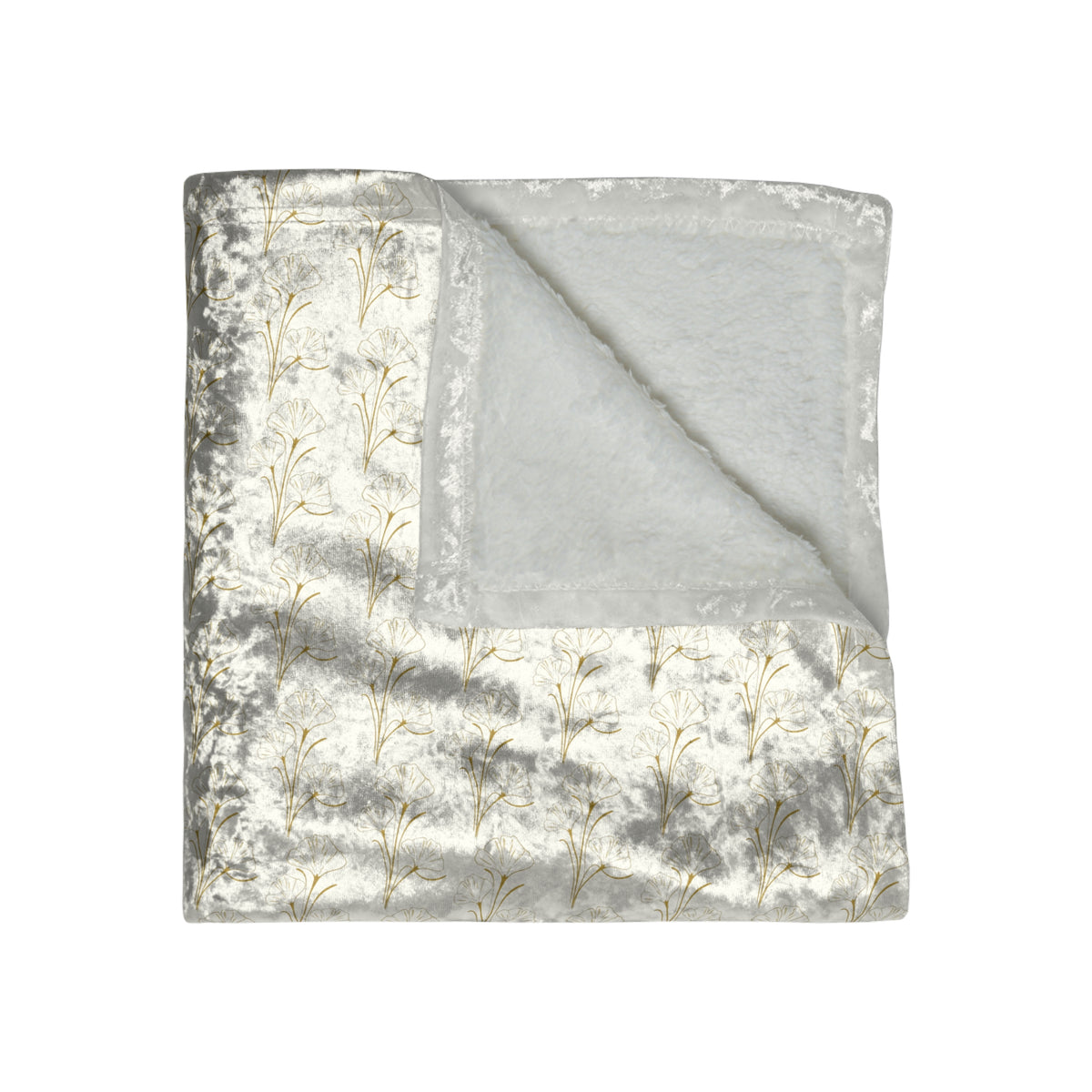 Crushed Velvet Throw Blanket — Luxe Silver Plush Decorative Blanket for Living Room & Bedroom