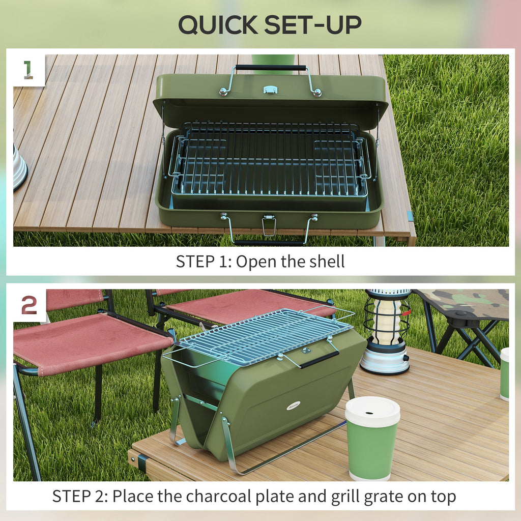 Metal Suitable-Style Portable BBQ Grill - Black
