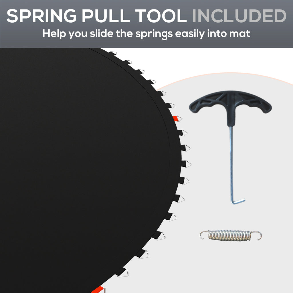 Soozier Trampoline Replacement Mat, Fits 14' Trampoline w/ 80 V-Hooks & 5.5" Springs (Spring & Frame not Included), Black