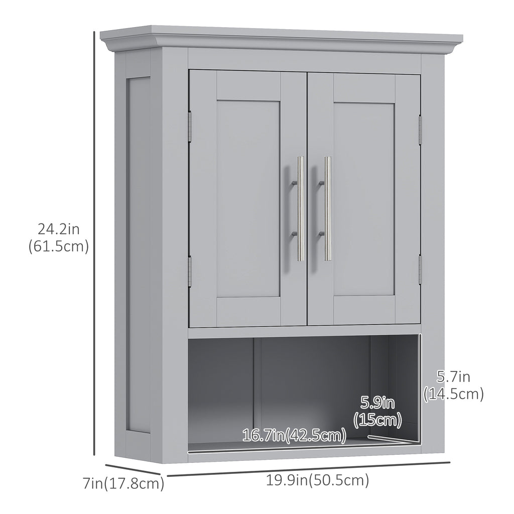 Bathroom Wall Cabinet, Medicine Cabinet, Toilet Storage Cabinet with Shelf for Living Room and Entryway, White