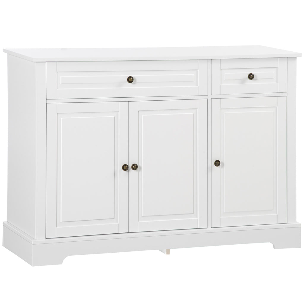 Modern Sideboard Cabinet, Buffet Cabinet with 2 Drawers and Adjustable Shelves, Buffets Tables for Dining Room, Black