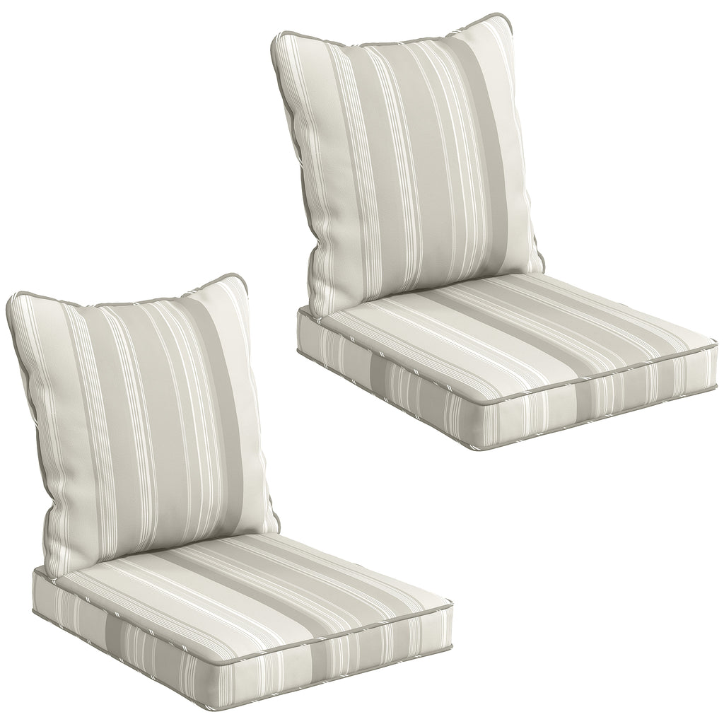 Seat Cushion Back Pillows Replacement Set of 2, Patio Chair Cushions Set for Indoor Outdoor, Green