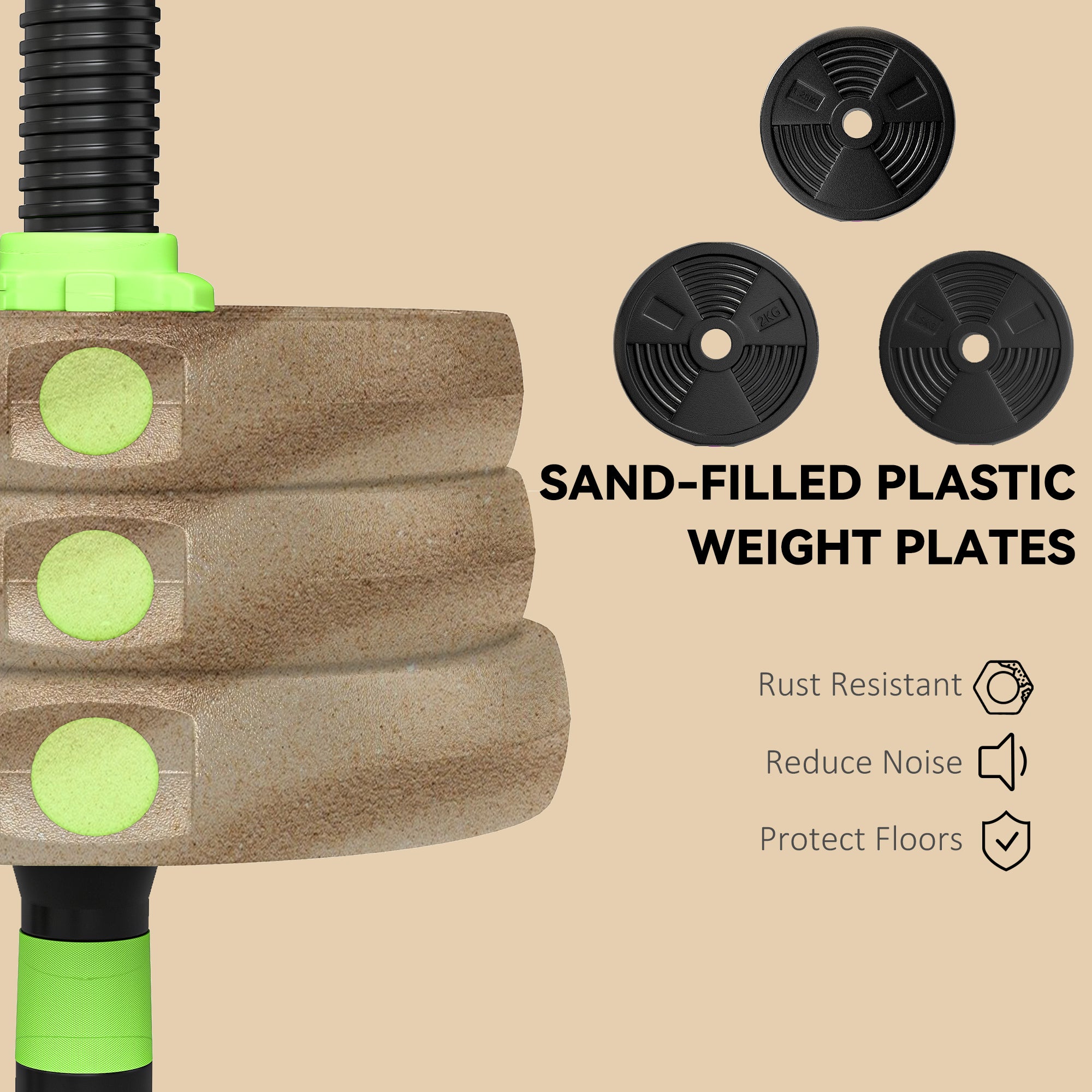 Soozier Adjustable Dumbbell Set, 3 in 1 Weights Dumbbells Set for Home Gym, 33lb Free Weights with Connector and Non-Slip Grip