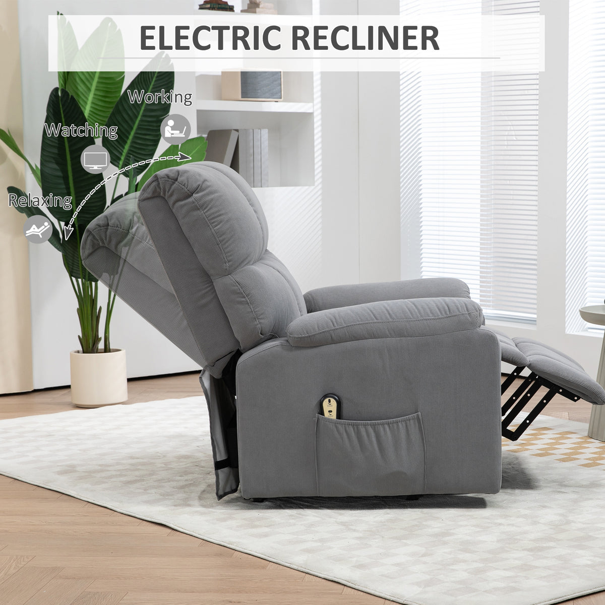 Lift Chair for Seniors, Microfibre Upholstered Electric Recliner Chair with Remote, Quick Assembly, Grey