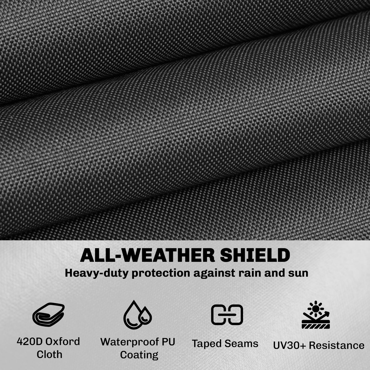 Patio Furniture Cover, Waterproof 420D Heavy Duty Outdoor Furniture Cover with Air Vents, 55.1" x 55.1" x 28.1", Black