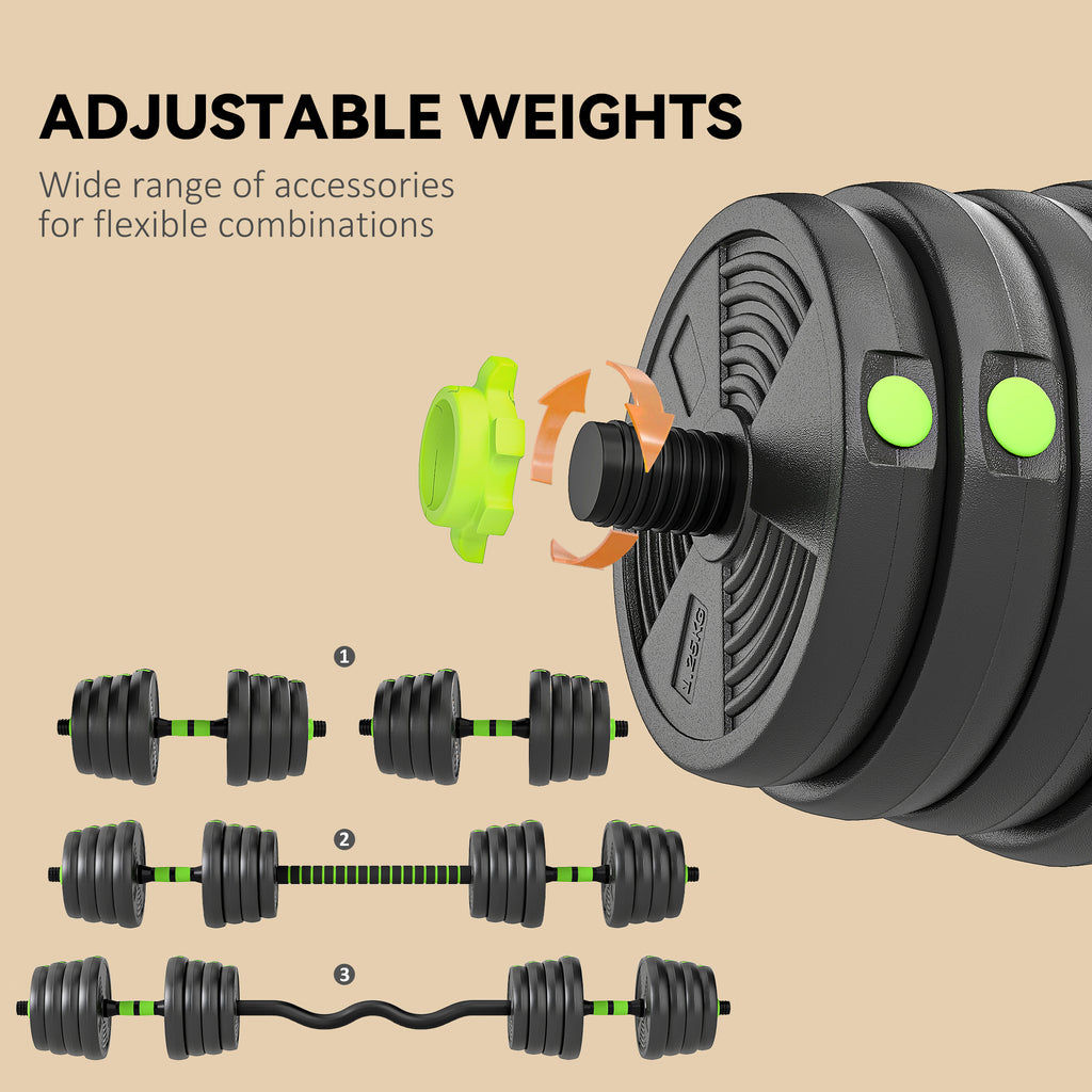 Soozier Adjustable Dumbbell Set, 3 in 1 Weights Dumbbells Set for Home Gym, 33lb Free Weights with Connector and Non-Slip Grip
