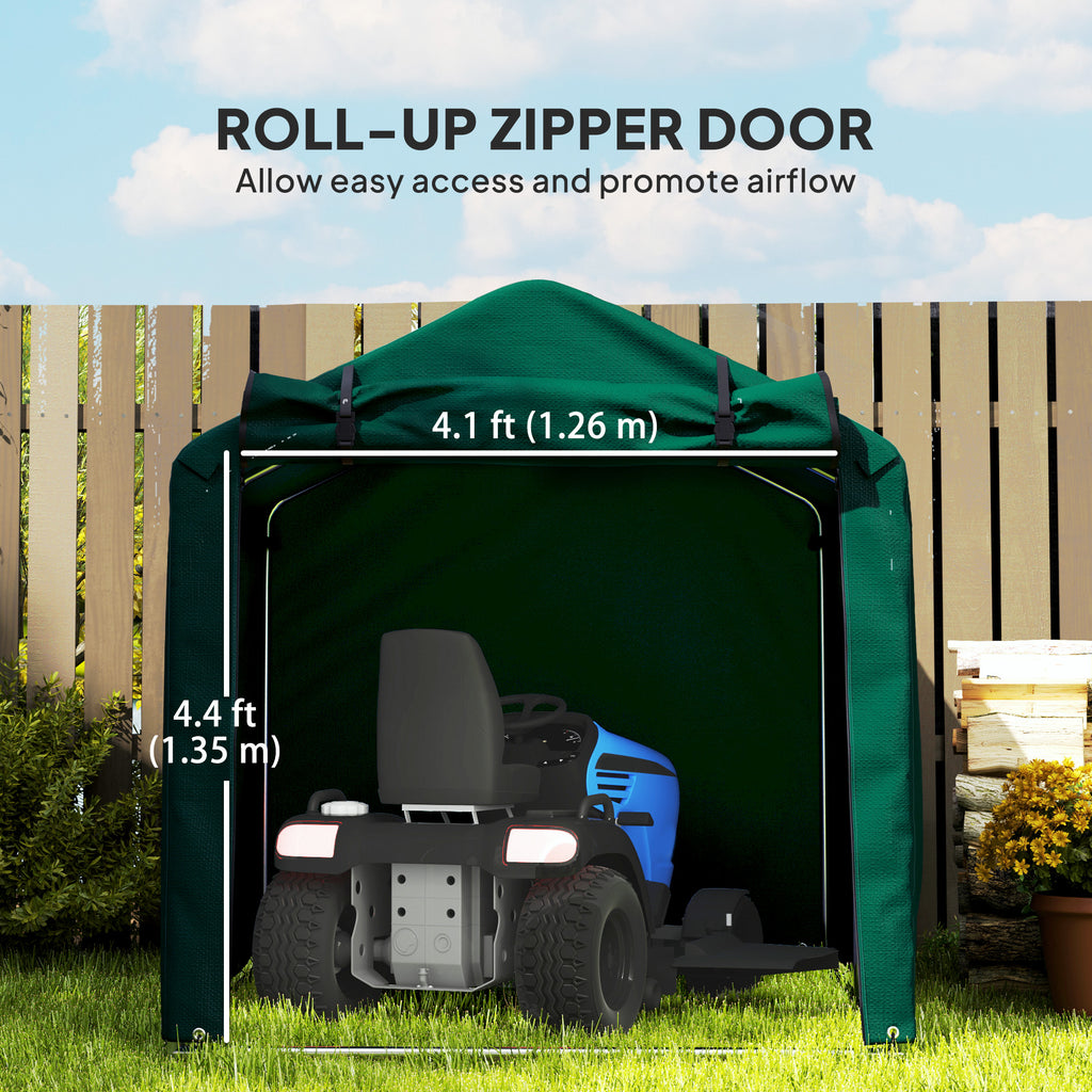Outdoor Storage Shed, UV Resistant Bike Tent with Roll-up Zipper Door, Portable Shed for Bike, Motorcycle, Dark Grey