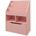 Kids Bookcase with Storage Drawer for Books, Reading Nook, for Classroom, Bedroom, Playroom, Pink