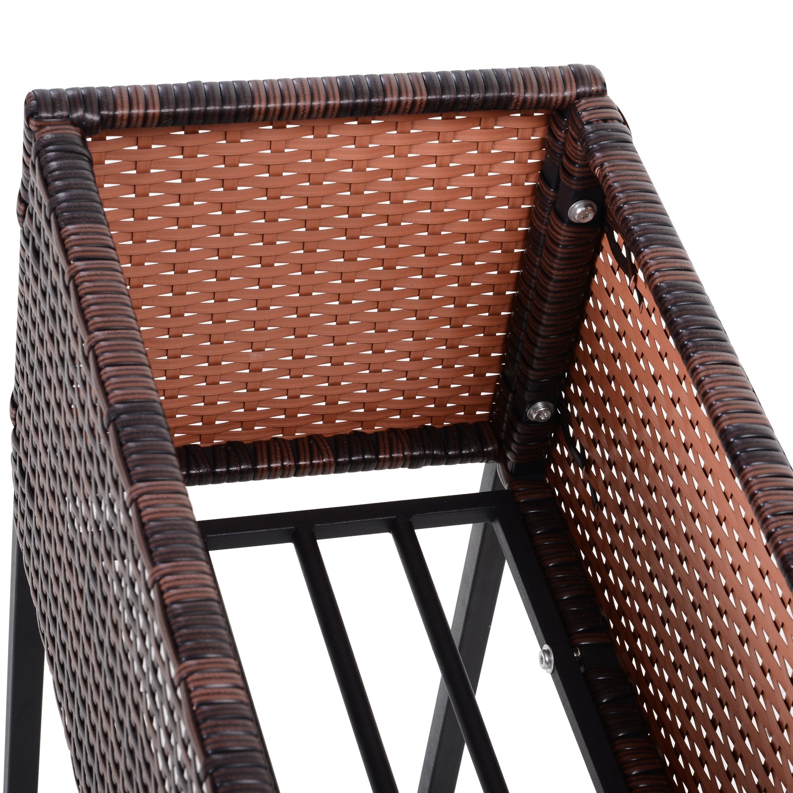 Rattan Raised Garden Boxes, Elevated Flower Beds with Storage Shelf for Herbs, Flowers, Vegetables, Brown