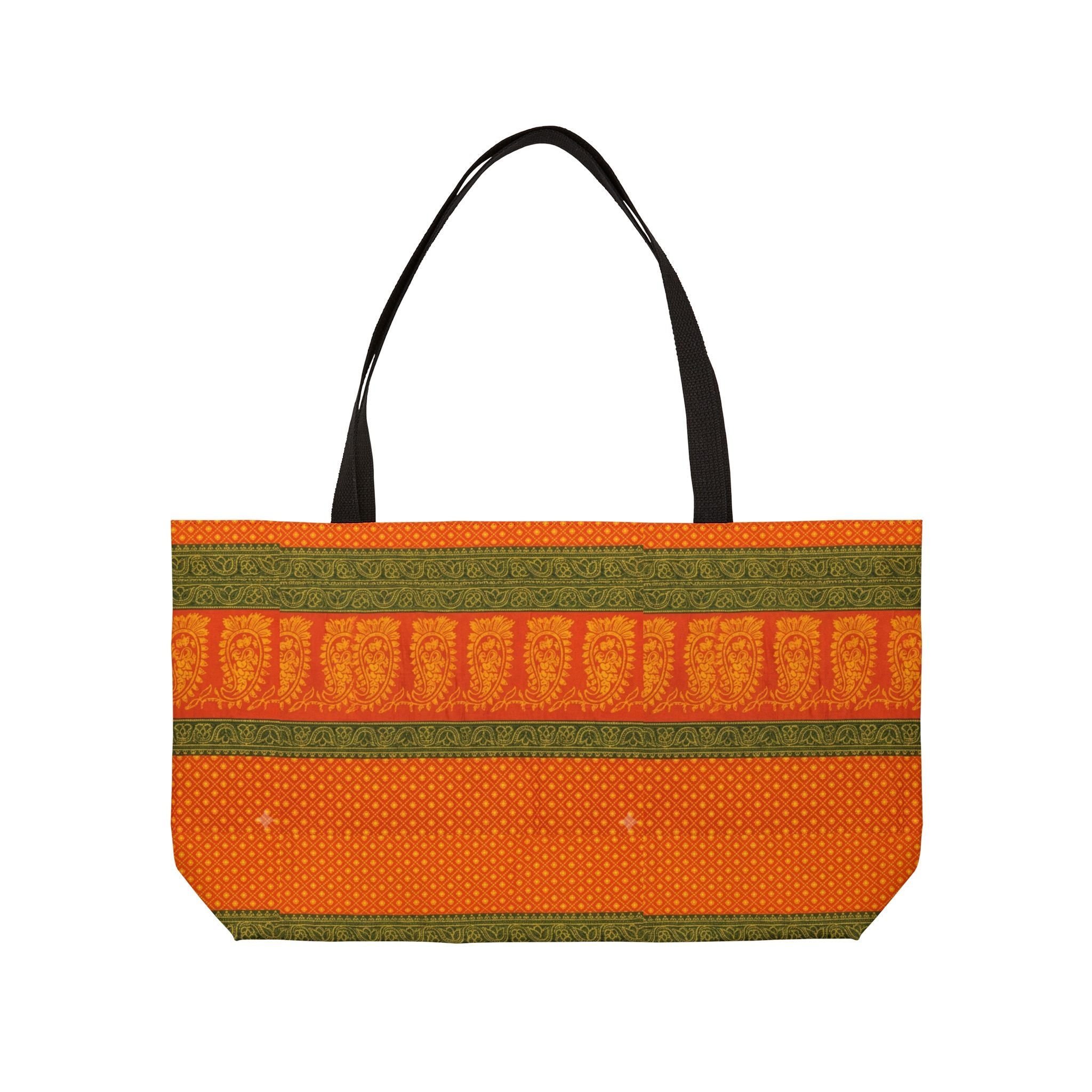 Orange Fall Stripe Weekender Tote — Pumpkin Patch Casual Beach Bag