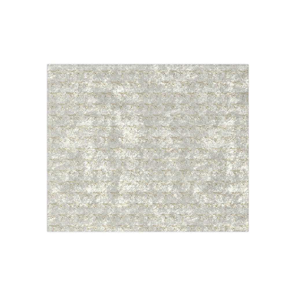 Crushed Velvet Throw Blanket — Luxe Silver Plush Decorative Blanket for Living Room & Bedroom