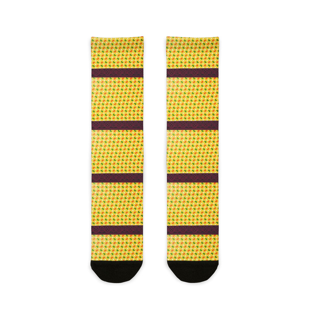 Pineapple Stripe Crew Socks — Fun Tropical Sublimated Socks