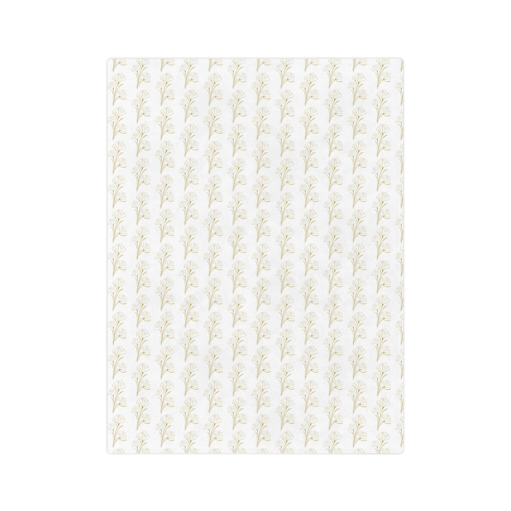 Botanical Gold Pattern Velveteen Microfiber Blanket