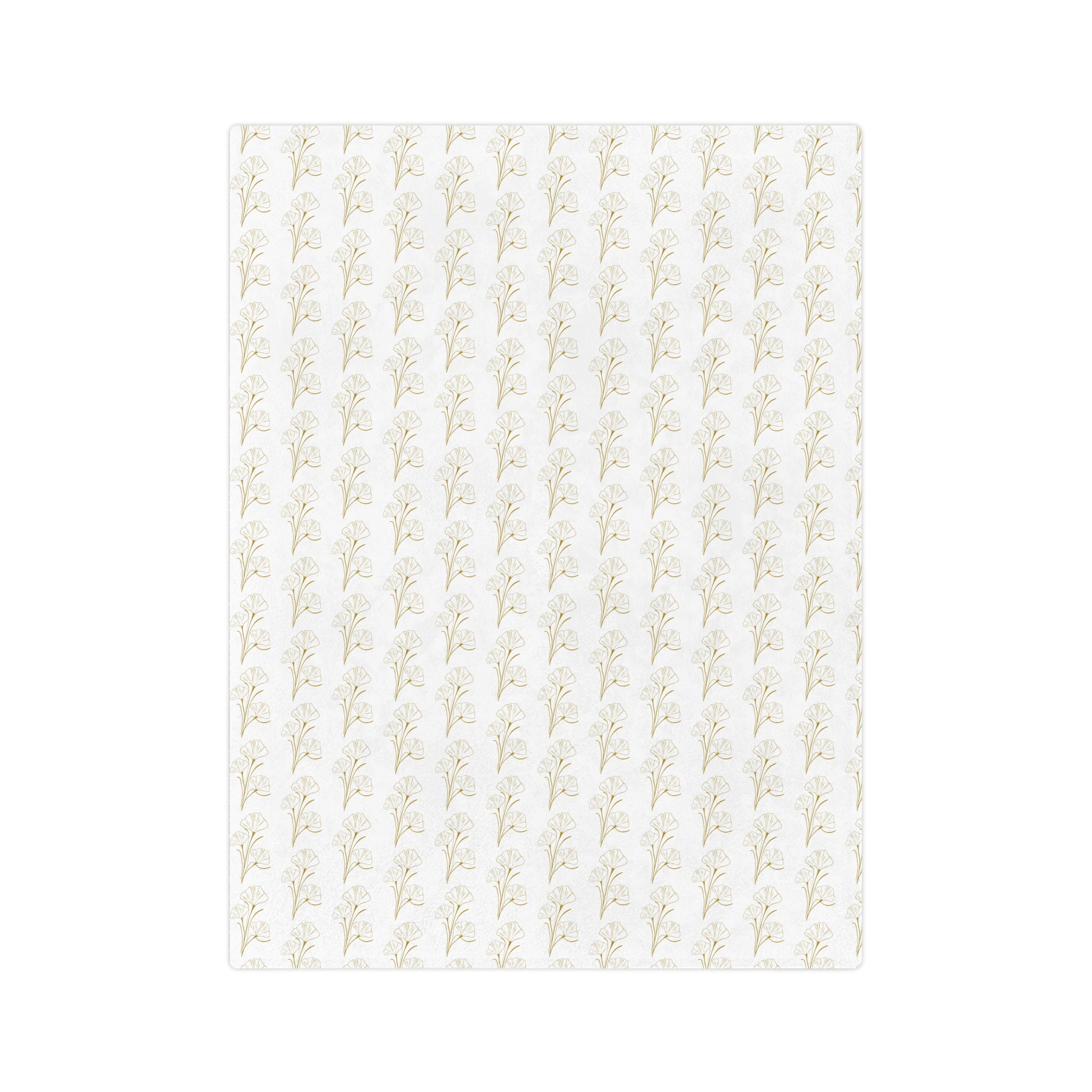 Botanical Gold Pattern Velveteen Microfiber Blanket