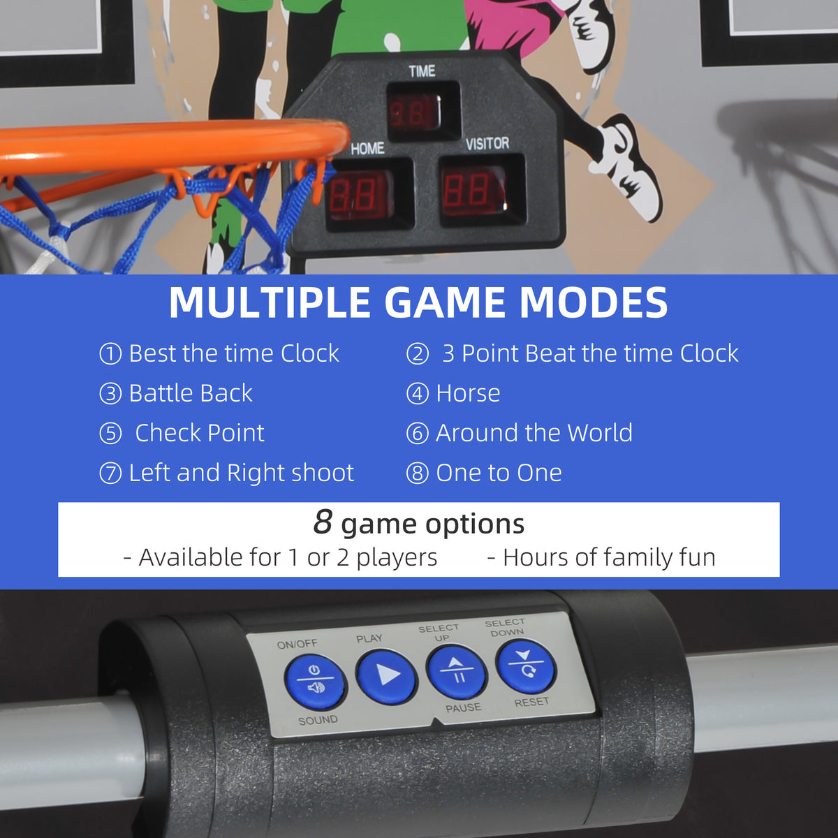 Double Shots Arcade Basketball System Foldable Two Player Basketball