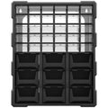 Plastic 39 Drawer Parts Organiser Wall Mount Storage Cabinet for Small Nuts Bolts Tool Black