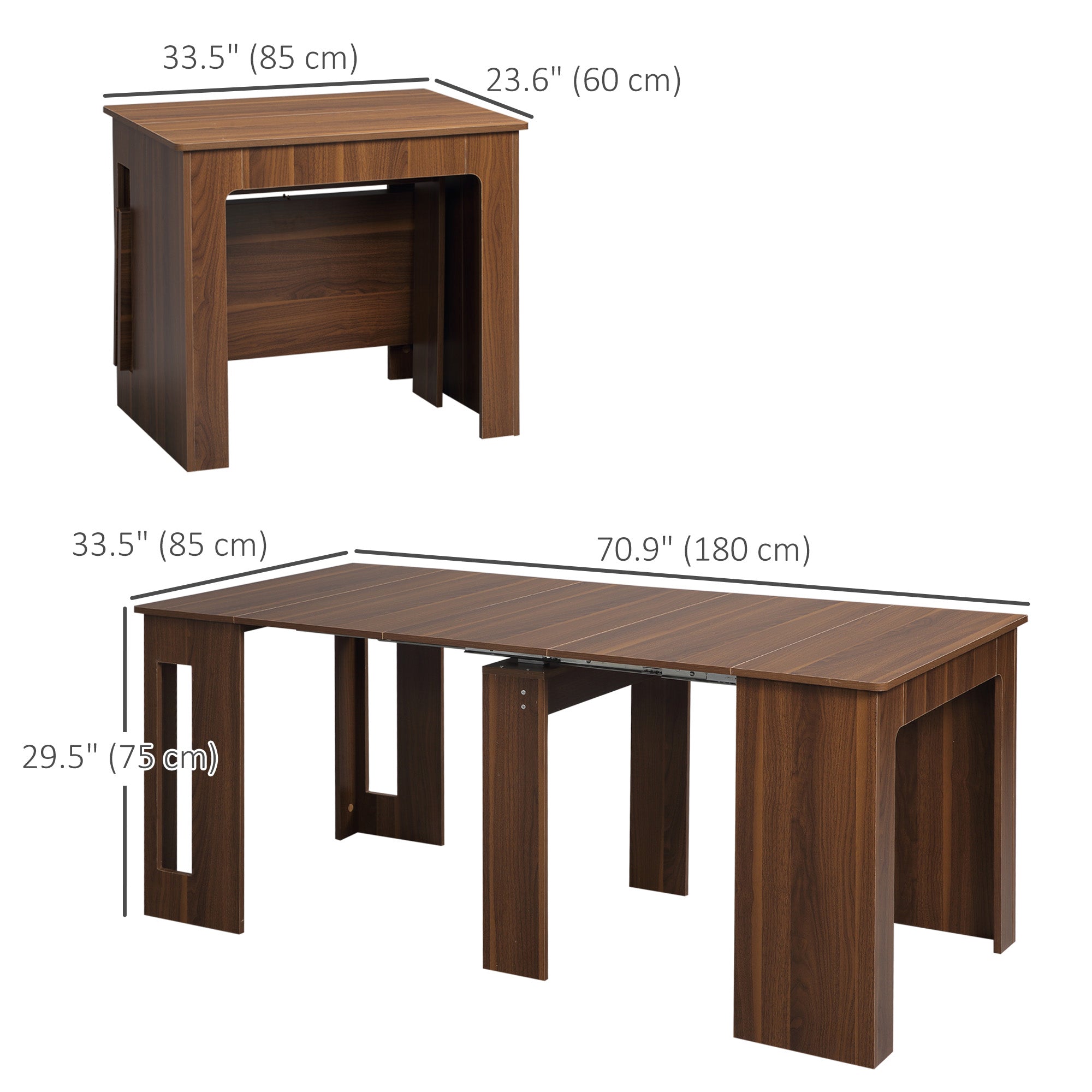 Foldable Dining Table, Extendable Kitchen Table for Small Spaces, Seats up to 6 People