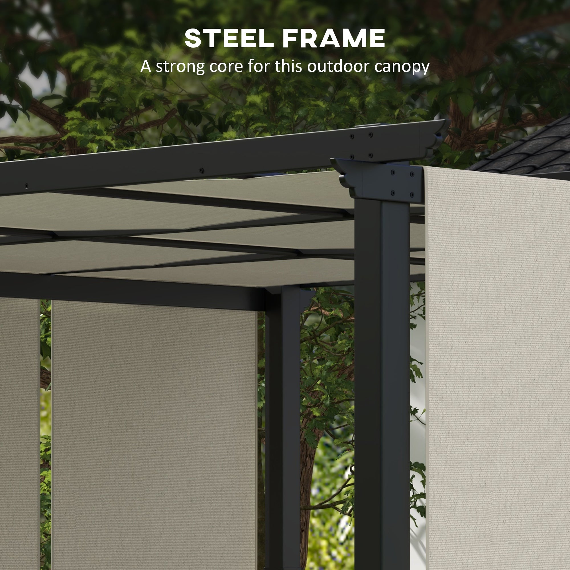 10' x 12' Metal Pergola, Outdoor Pergola with Retractable Canopy, for Garden, Patio, Backyard, Deck