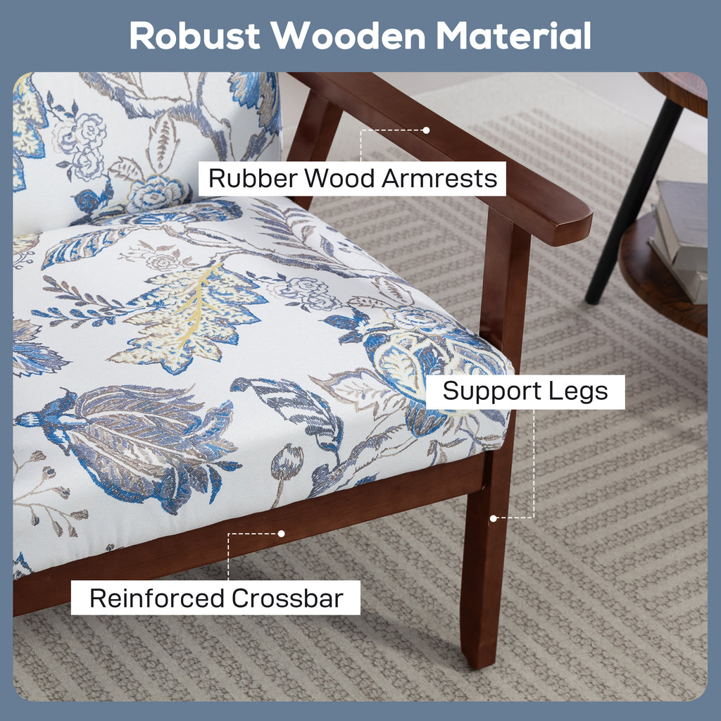 Modern Accent Chairs with Cushioned Seat, Upholstered Linen-Feel Armchair for Bedroom, Living Room, Multicolored