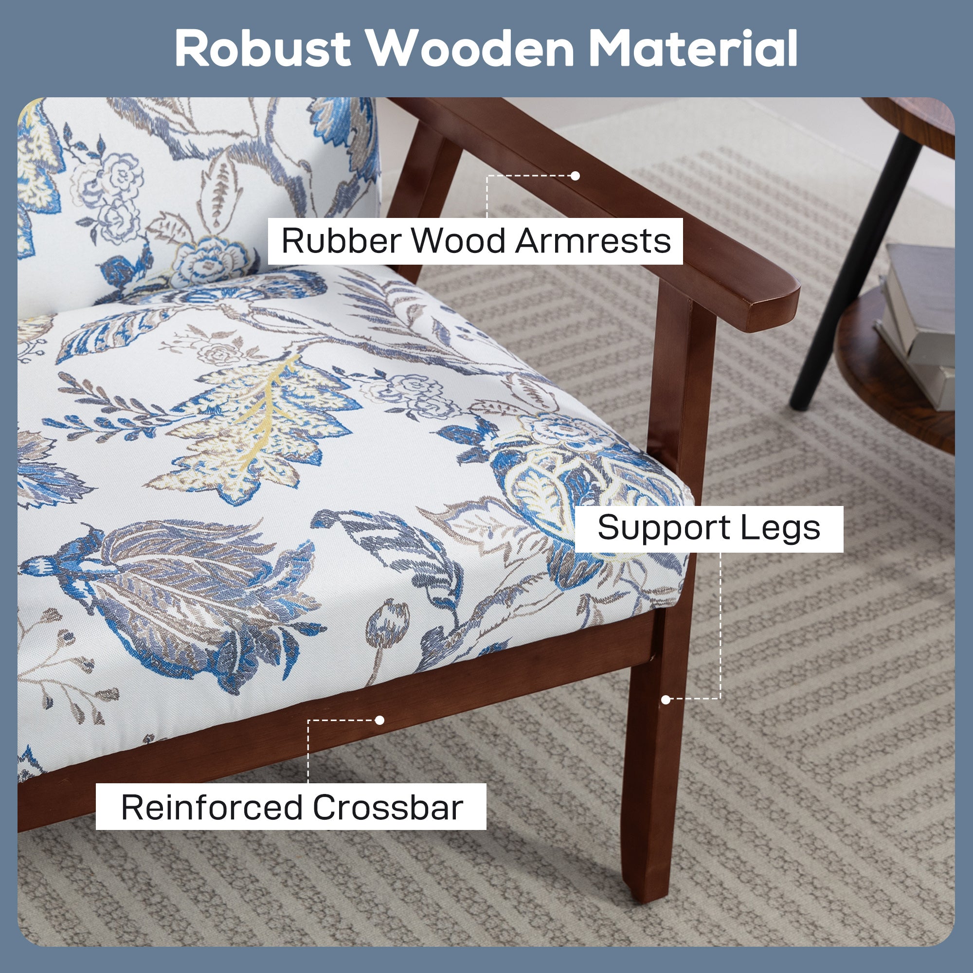 Modern Accent Chairs with Cushioned Seat, Upholstered Linen-Feel Armchair for Bedroom, Living Room, Multicolored