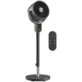 20dB Standing Fan for Bedroom, 70°+90° Auto Oscillating Fan with 8 Speeds, Remote Control, 12H Timer, Adjustable Height