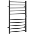 Wall Mounted Heated Towel Rack 10-Bar Electric Towel Warmer with Timer Adjustable Temperature Plug-in