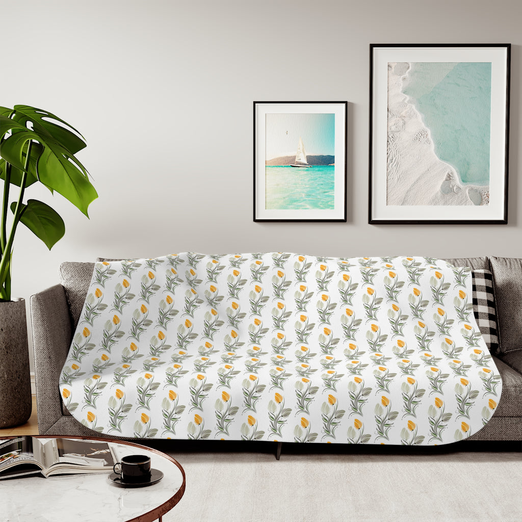Sherpa Blanket — Cozy Floral Pattern Throw Blanket