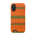 Cardholder Phone Case — Bohemian Orange Paisley Stripe