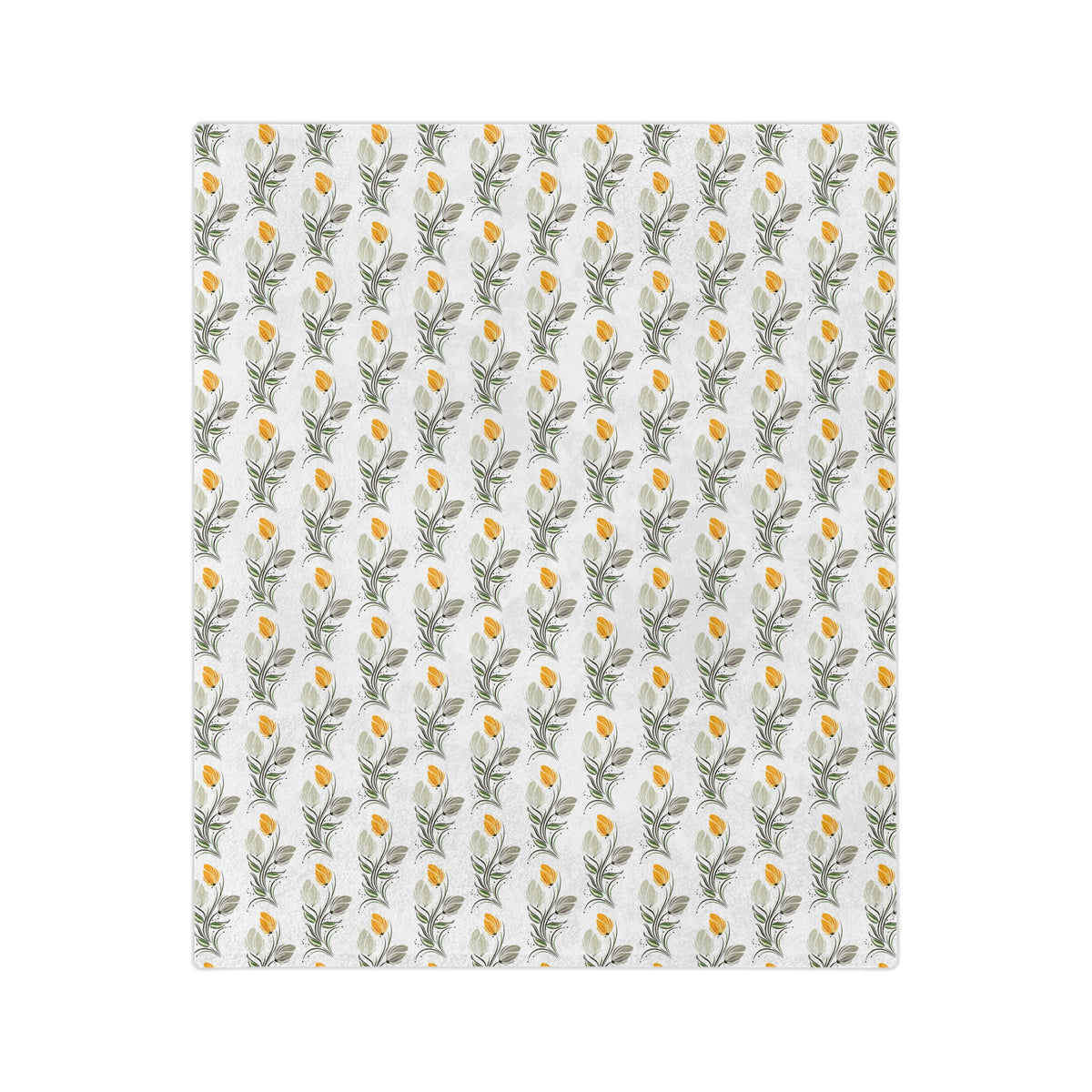 Floral Lemon Pattern Velveteen Throw Blanket