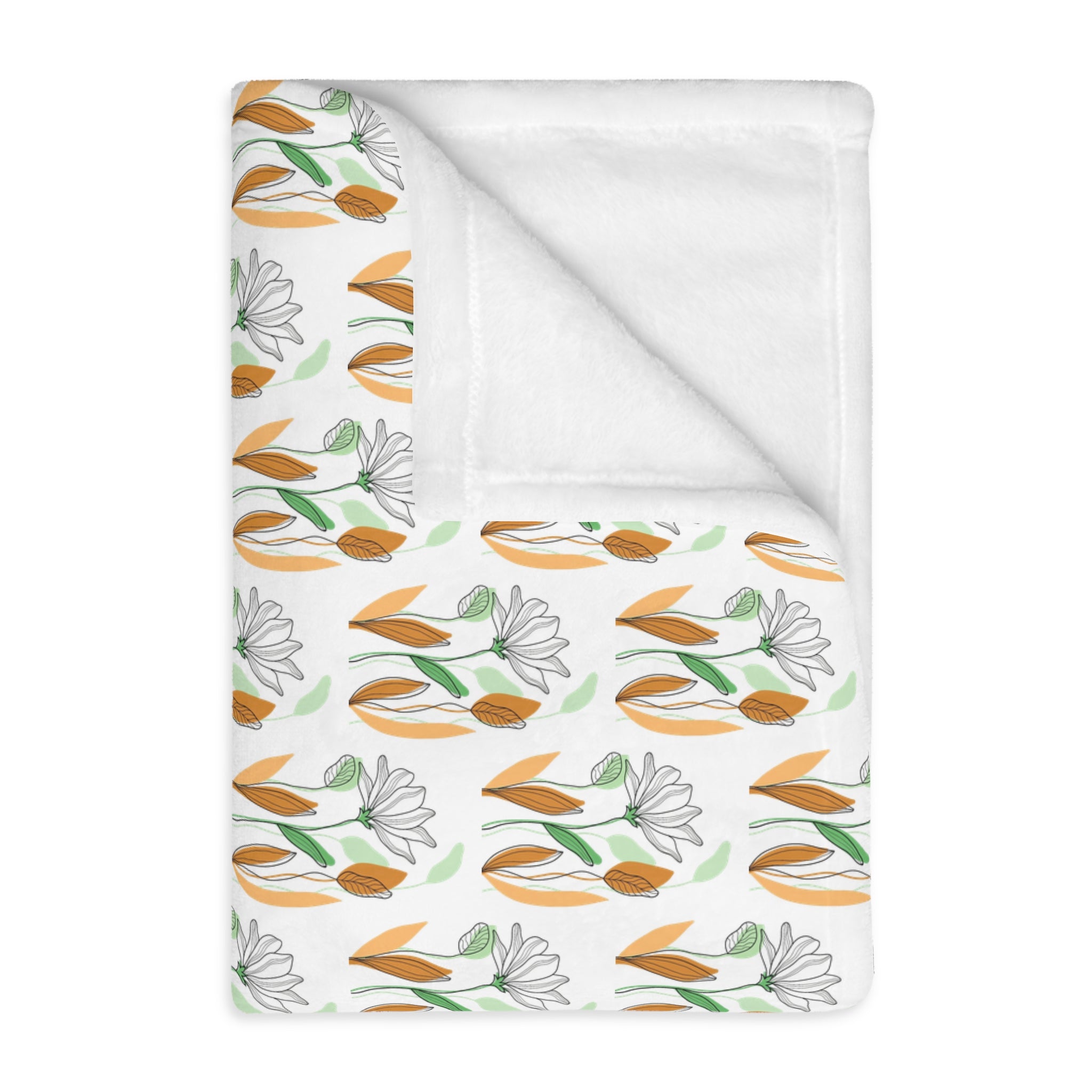 Tulip Pattern Velveteen Microfiber Blanket – Floral Two-Sided Throw