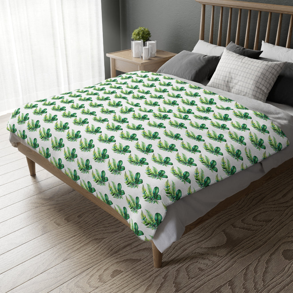 Tropical Banana Leaf Velvet Blanket — Soft Two-Sided Microfiber Throw