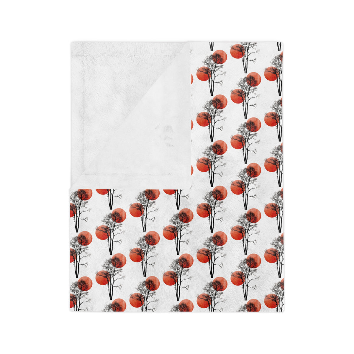 Velveteen Microfiber Blanket — Repeating Red Poppy Floral Pattern, Soft Cozy Throw for Home & Gifts