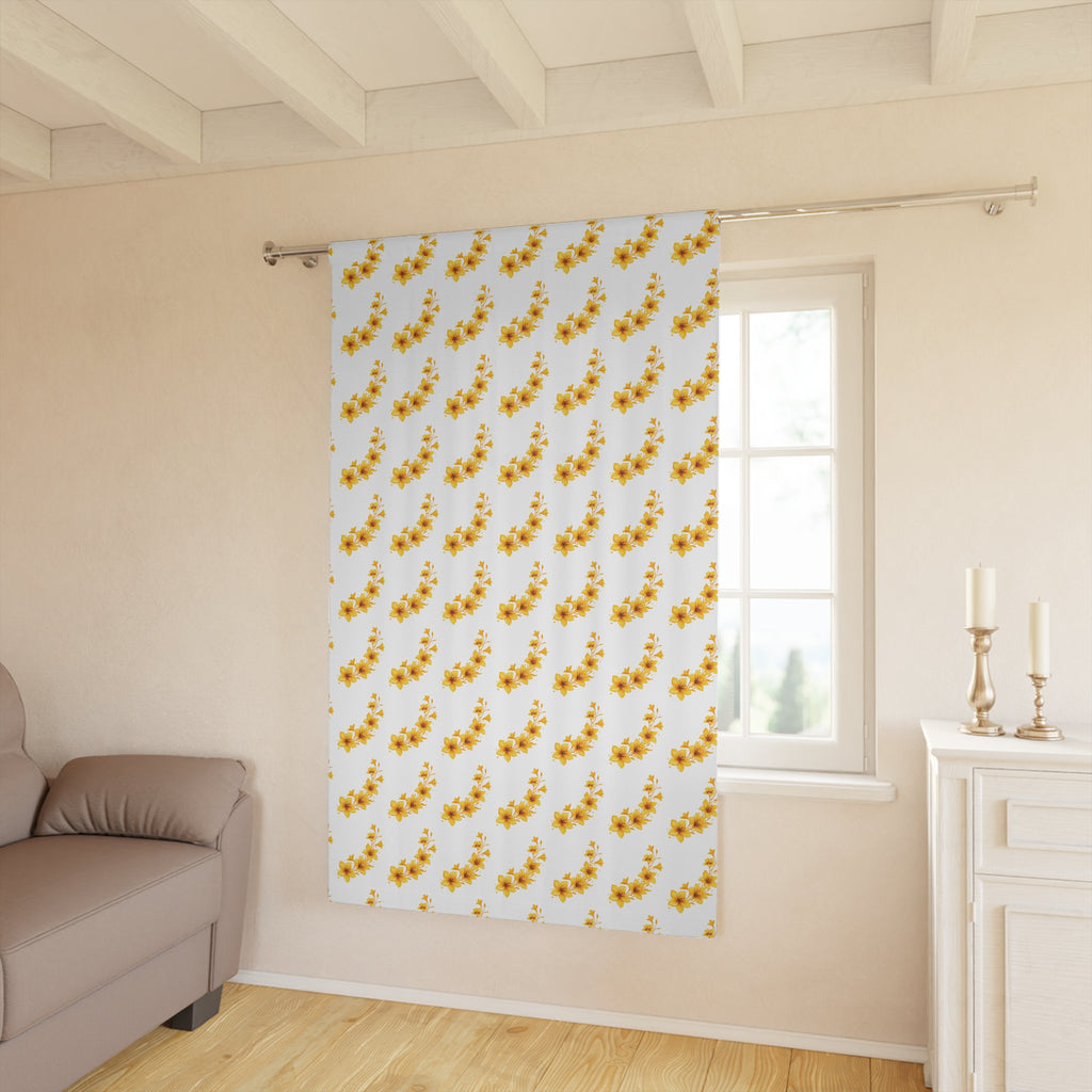 Floral Sunflower Pattern Window Curtain — Single Panel Decorative Drapery