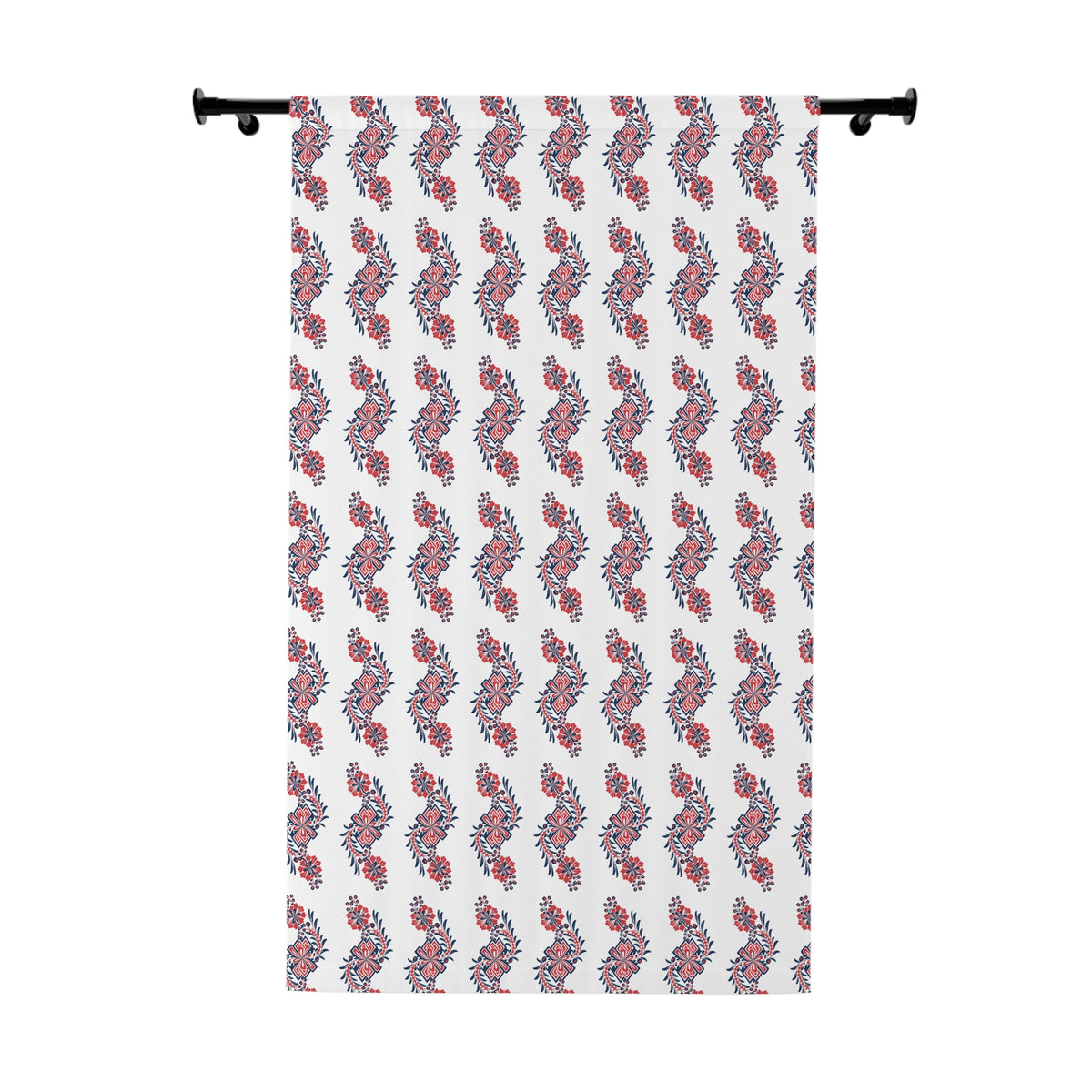 Paisley Floral Window Curtain — Single Panel Decorative Drapery