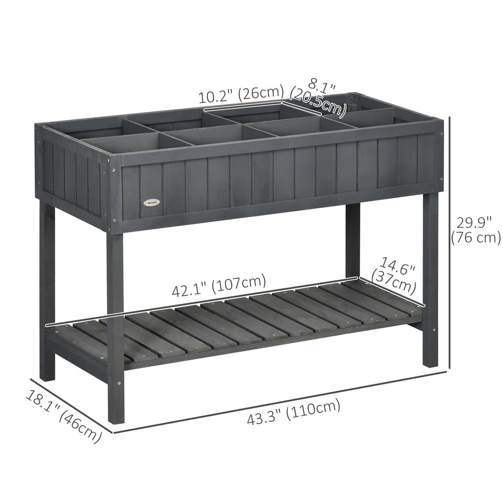 43.25" x 18" x 30" ዝዓቢ ልዕል ዝበለ ኣታኽልቲ ዓራት፣ ዕጨይሽ ናይ ተኽሊ ደውላ፡ ምስ 8 ግሪድ ቦክስ፡ ናይ መደብሪ መደርደሪ ንውጻእ፡ ጸሊም ቡናዊ