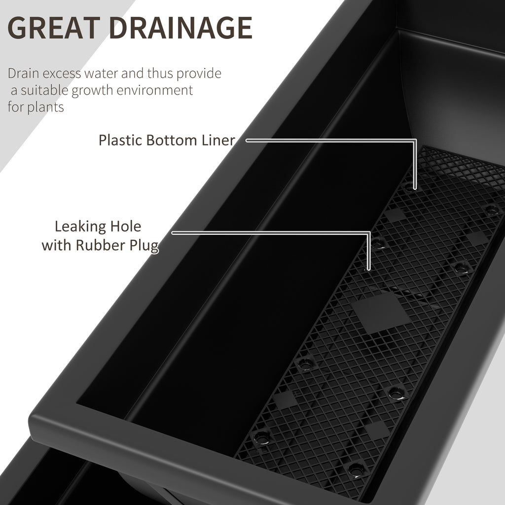 5-Tier Raised Garden Bed with 5 Planter Box, Outdoor Plant Stand Grow Containers with Leaking Holes, Brown