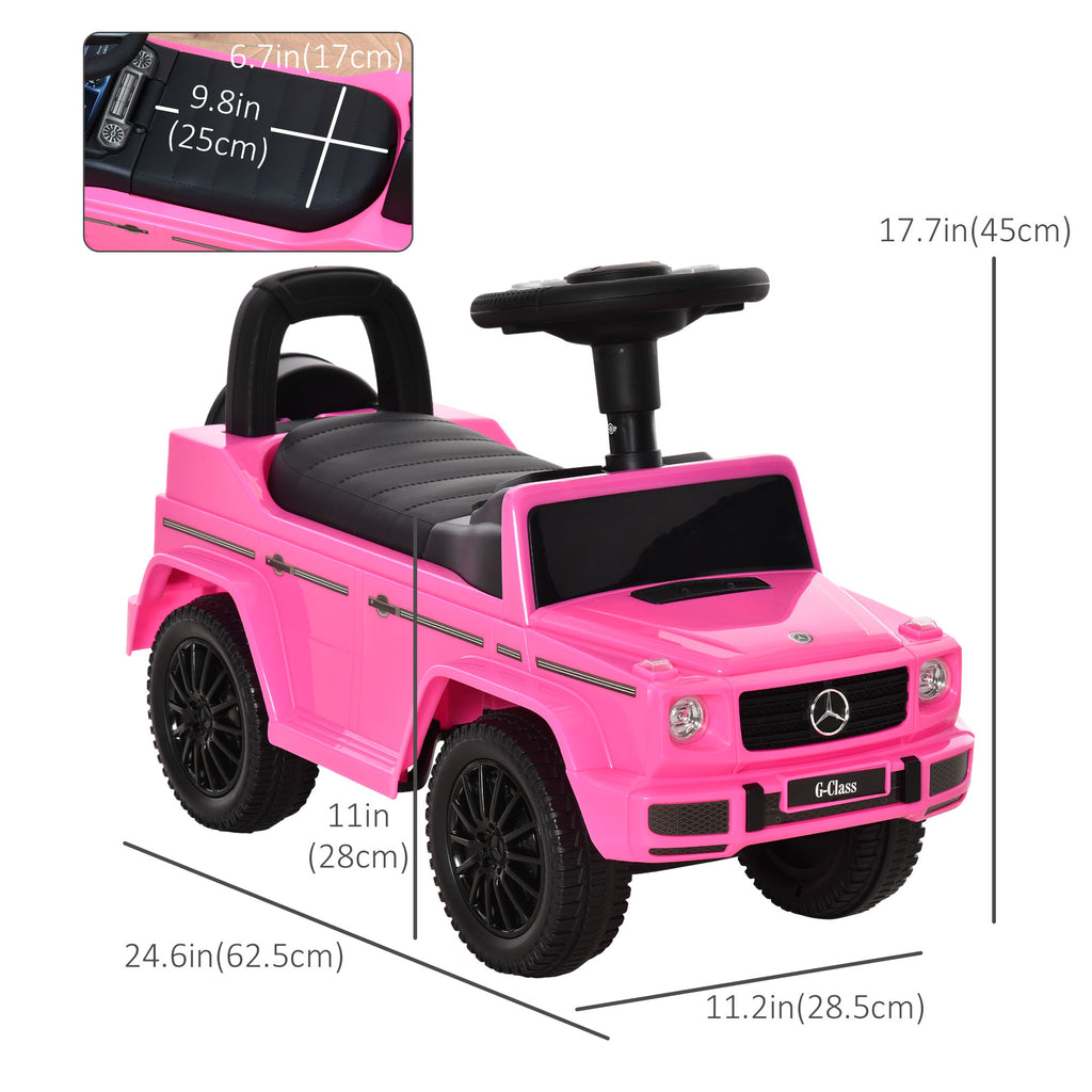 Aosom Compatible Baby Toddler Push Car Foot-to-Floor Ride-On Wheel Mercedes-Benz G350 Licensed Pink